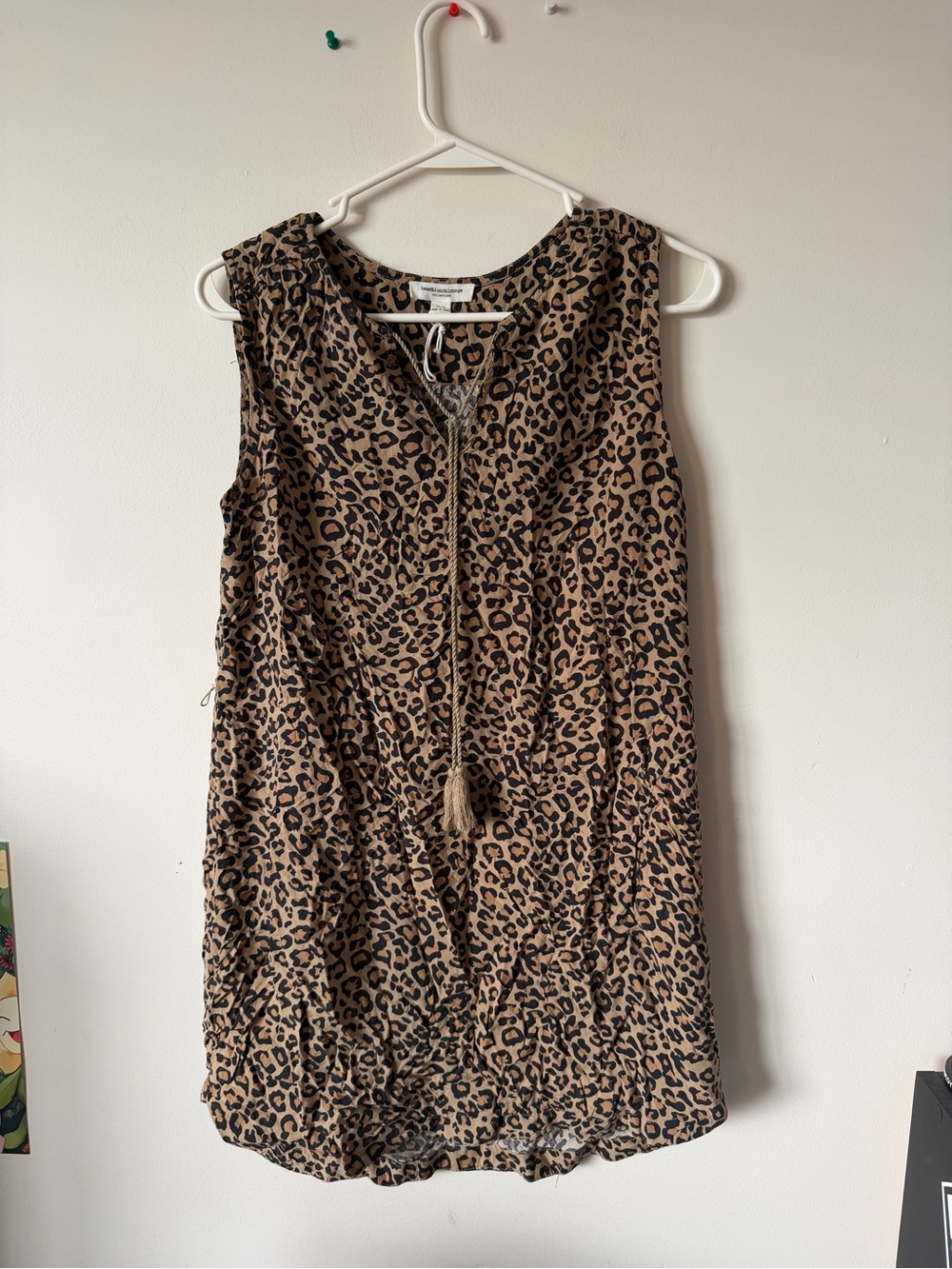 beachlunchlounge Leopard Print Sleeveless Mini Dress - Brown/Black